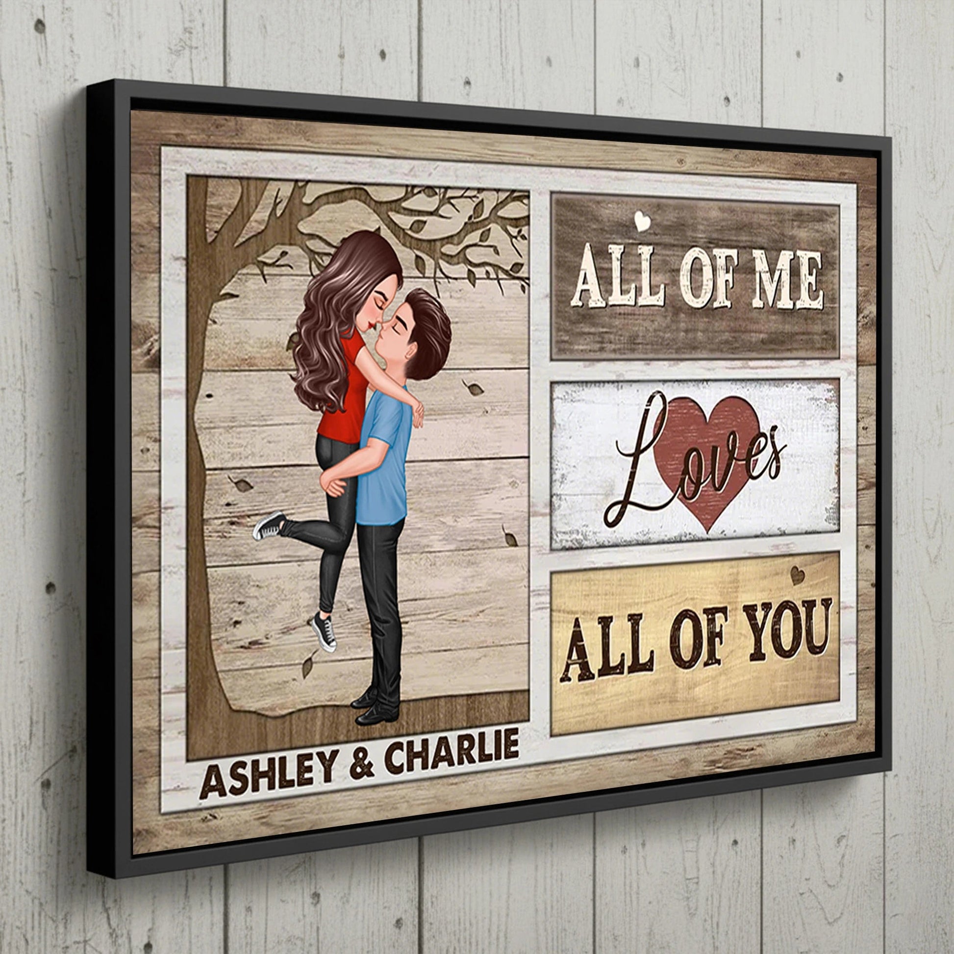 Personalized Romantic Canvas Print for Couples with Custom Names - Anniversary or Wedding Gift Other MagicInPrints