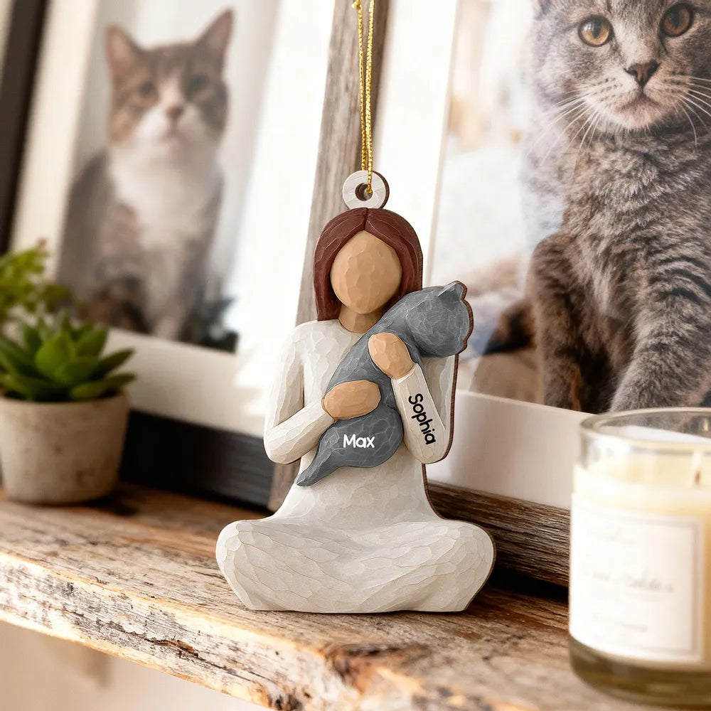 Custom Wooden Family Ornament with Pet Names - Christmas Gift Ornament MagicInPrints