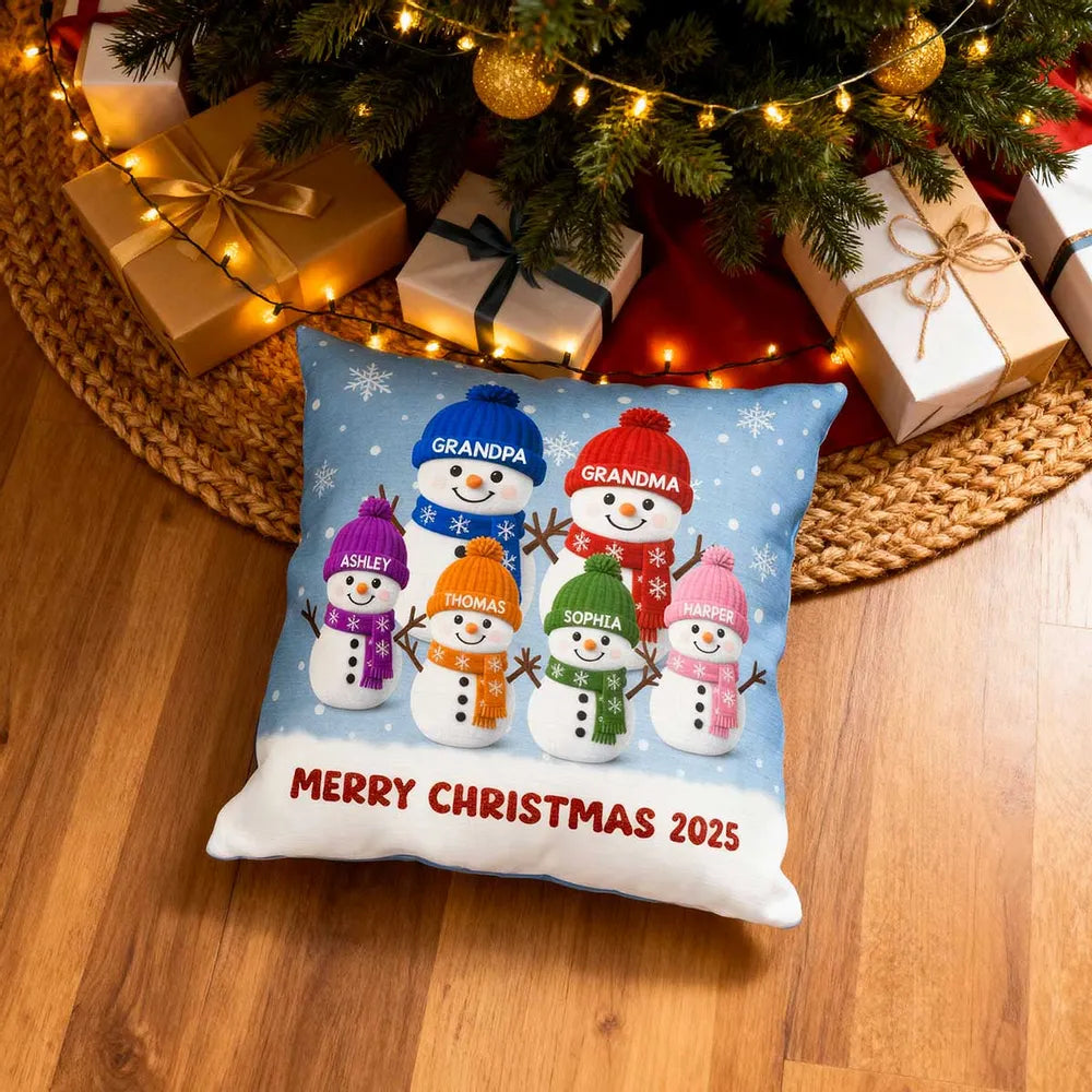 Personalized Family Christmas Pillow for Grandparents - Holiday Decor Gift Pillow or Blanket MagicInPrints
