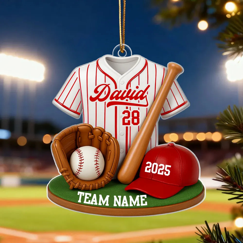Personalized Baseball Ornament for Fans - Custom Team and Name Ornament MagicInPrints
