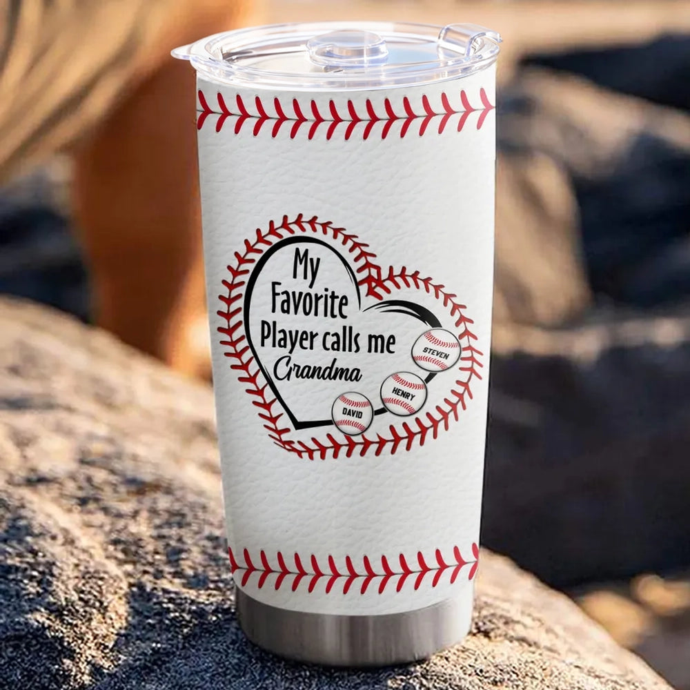 Personalized Baseball Tumbler for Grandmas - Heartwarming Gift Cup MagicInPrints
