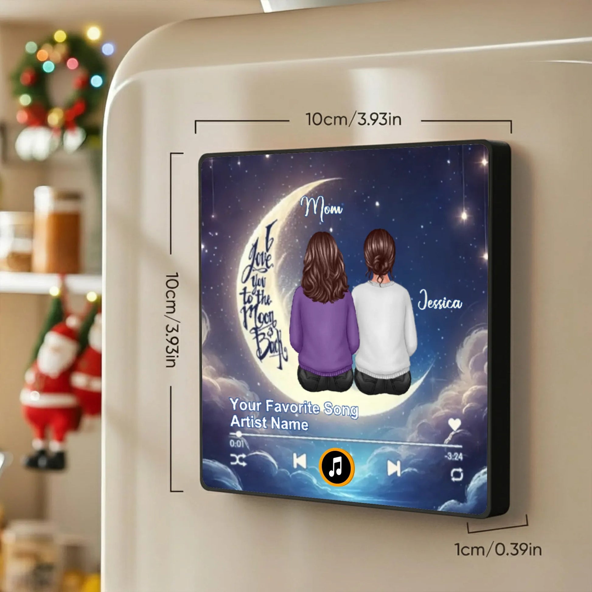Personalized Music Plaque for Mom and Daughter - Sentimental Gift for Christmas Fridge Magnet MagicInPrints