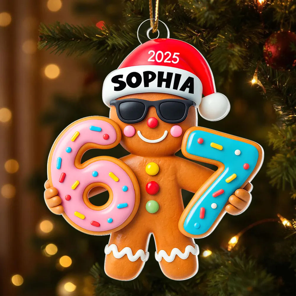 Personalized Gingerbread Christmas Ornament for Kids - Festive Holiday Decor Ornament MagicInPrints