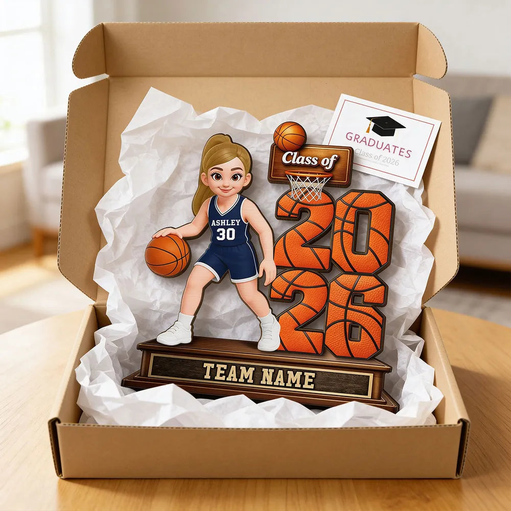 Personalized Basketball Player Graduation Trophy for Kids - Class of 2026 Plaque MagicInPrints