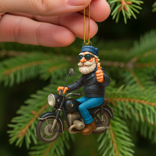 Ride with Joy: Customizable Biker Caricature Ornament - Perfect Gift for Motorcycle Enthusiasts Ornament MagicInPrints