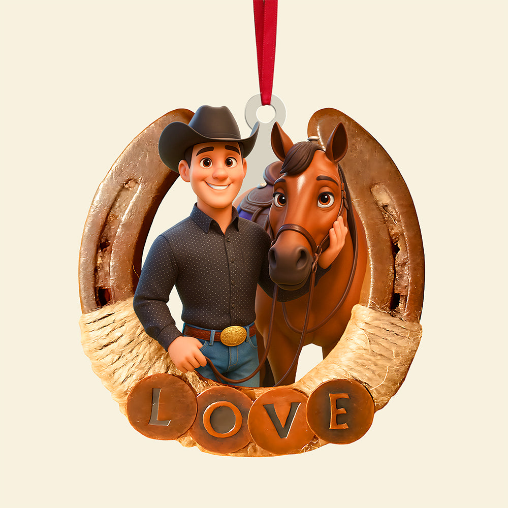 Love Your Horse – Custom Photo Ornament for Horse Lovers Ornament PopCulturePrints