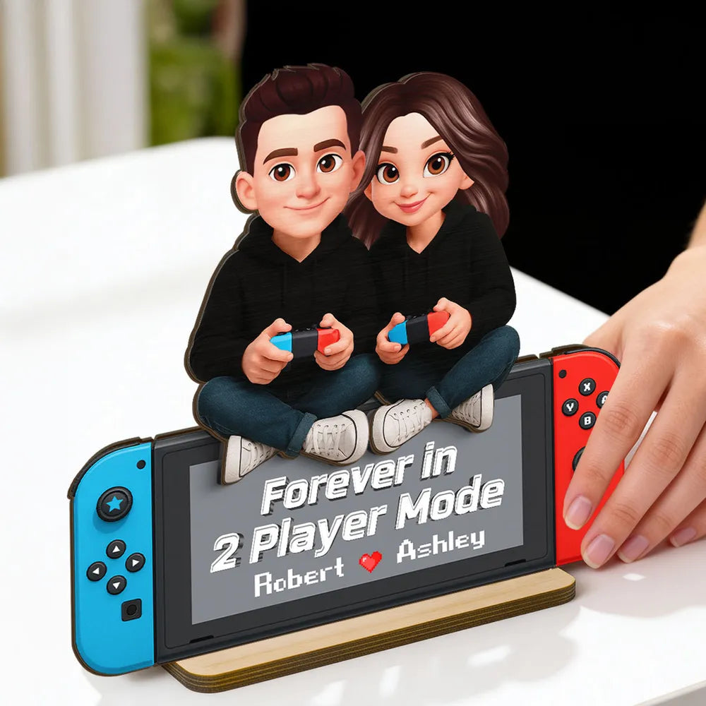 Personalized Couple Gaming Figurine - Custom Names - Romantic Gift Plaque MagicInPrints