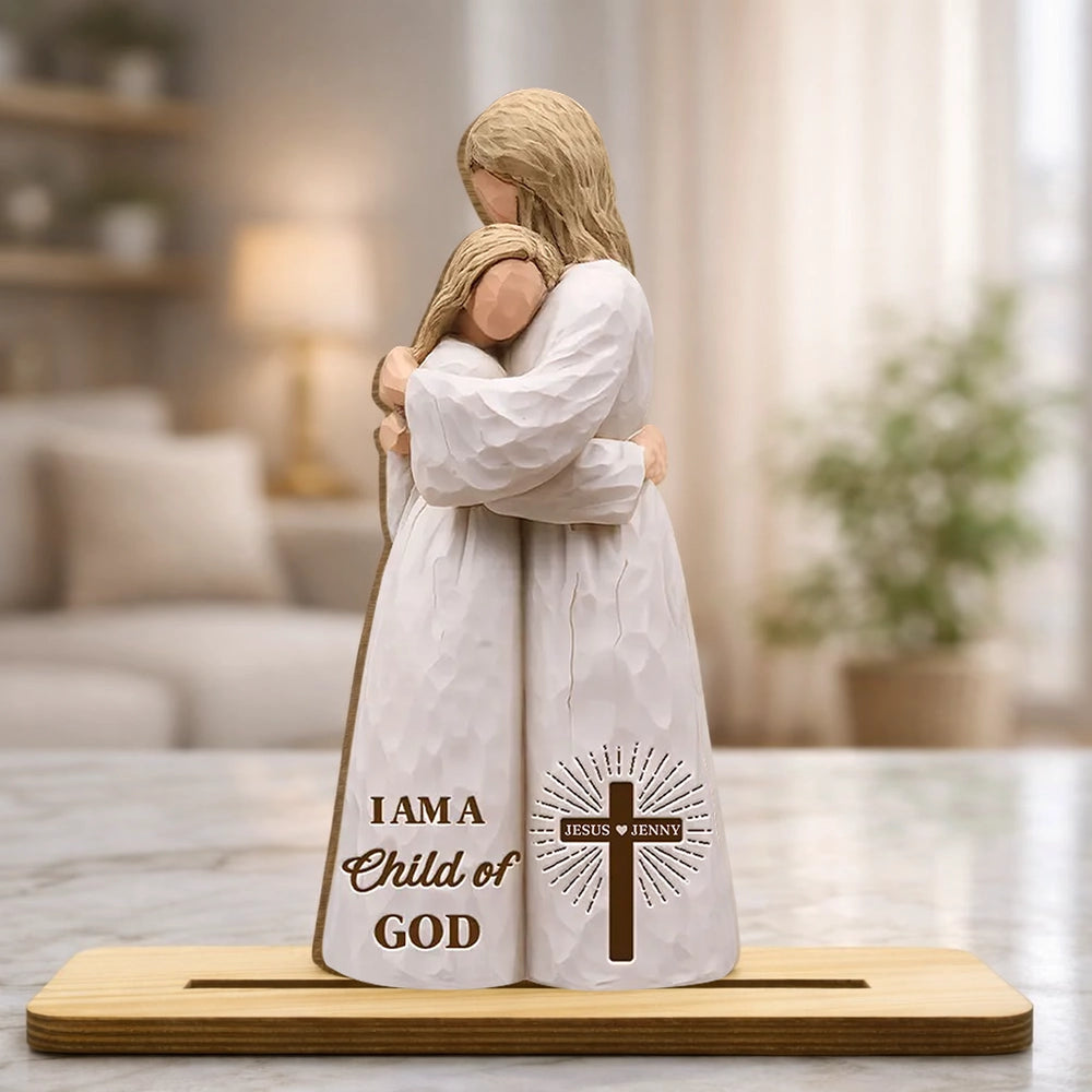 Personalized Wooden Figurine for Christians - Child of God Keepsake Plaque MagicInPrints