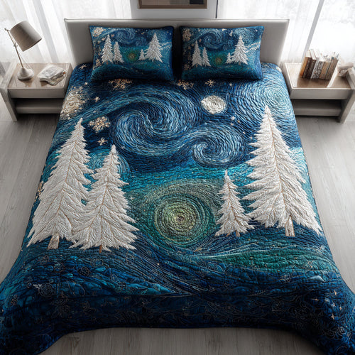 Bring the Magic Home – Personalized 3-Piece Quilted Bedding Set – Gift for Christmas Lovers Quilted Bedding Set V2 MagicInPrints