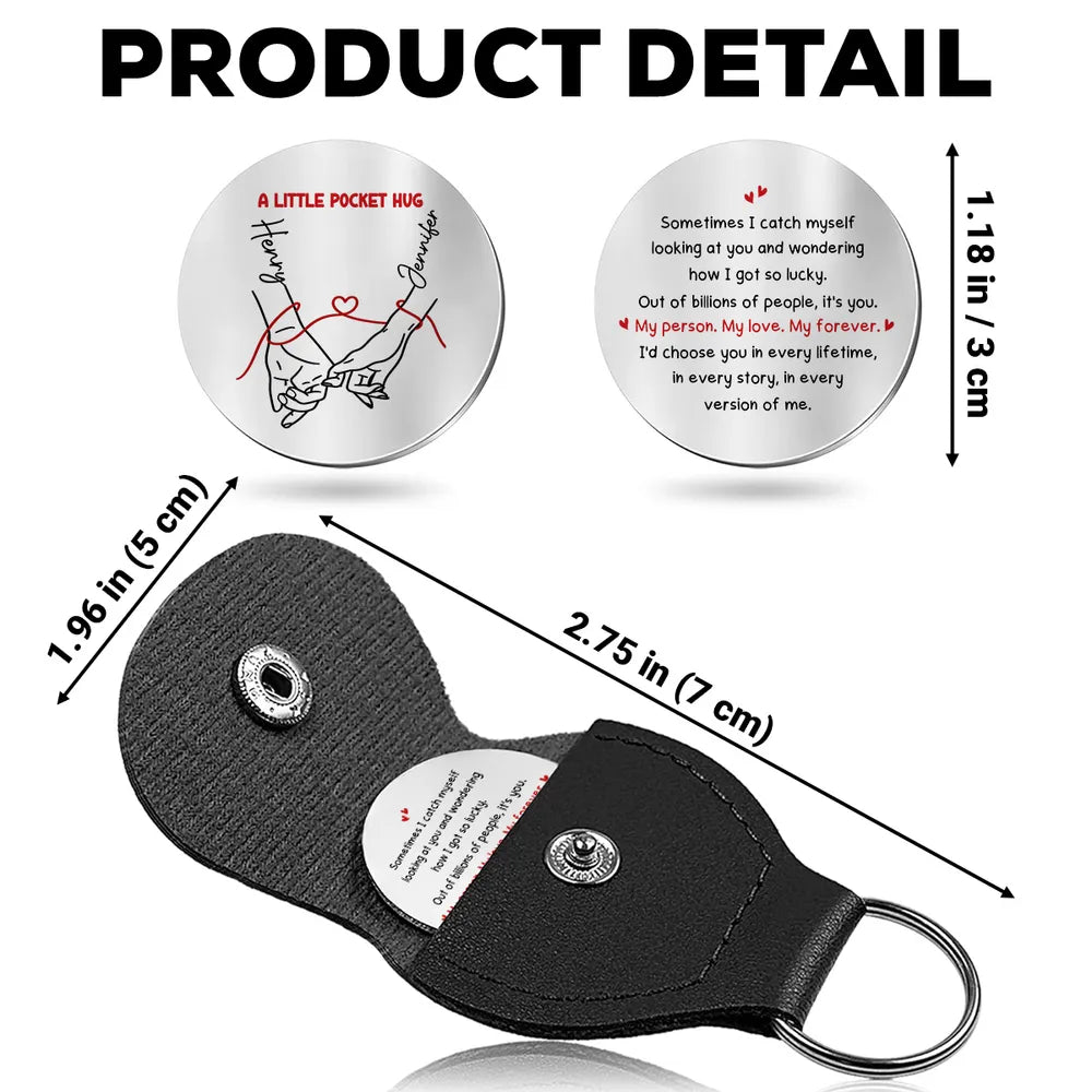 Personalized Pocket Hug Keychain for Couples - Sentimental Gift Keychain MagicInPrints