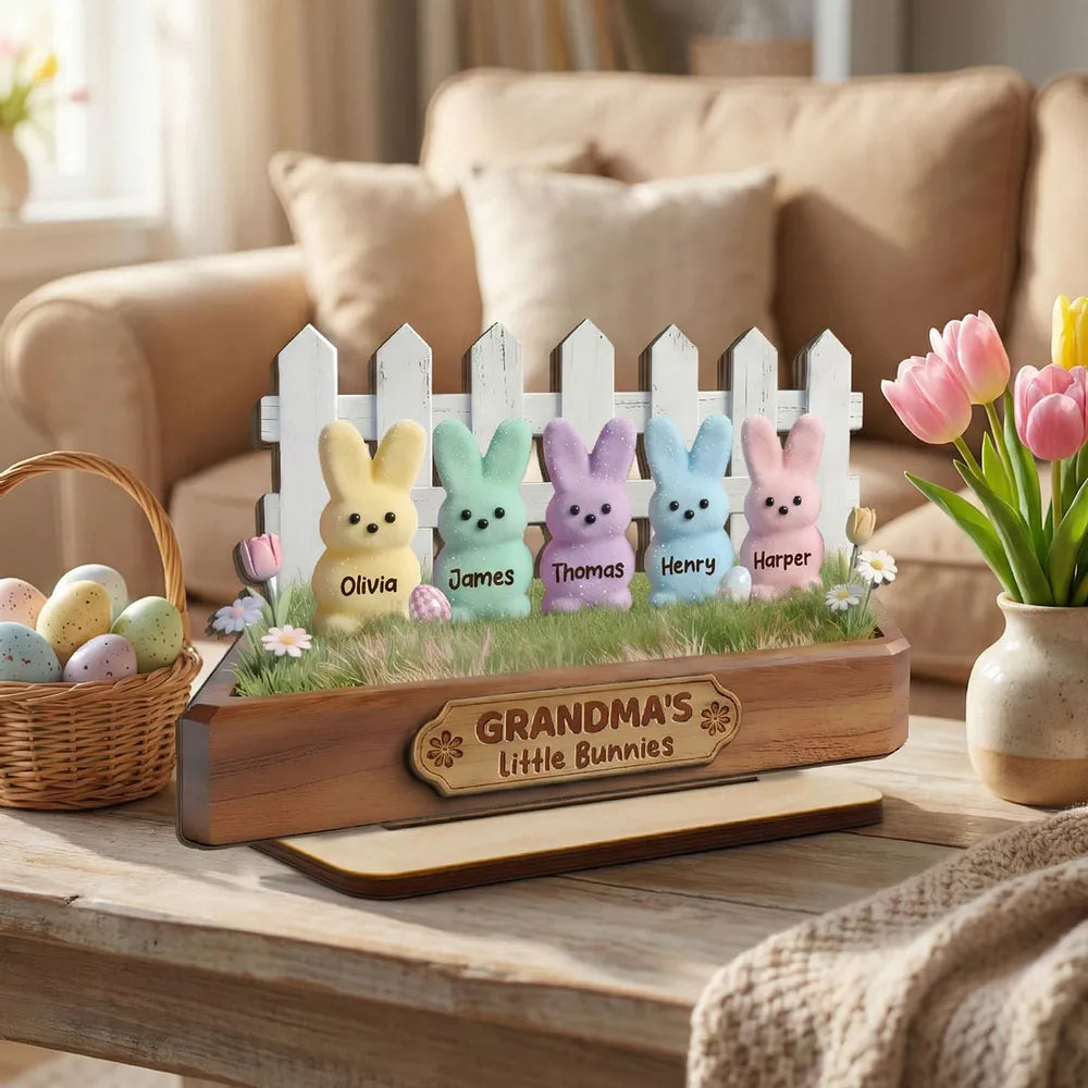 Personalized Grandma's Little Bunnies Figurine - Easter Gift for Family Plaque MagicInPrints
