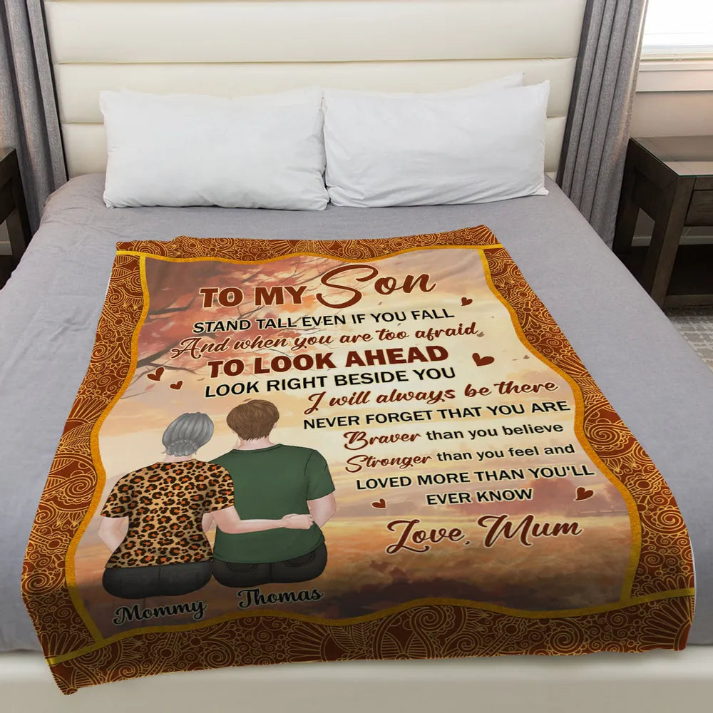 Personalized Fleece Blanket for Son - Sentimental Gift from Mom Blanket MagicInPrints