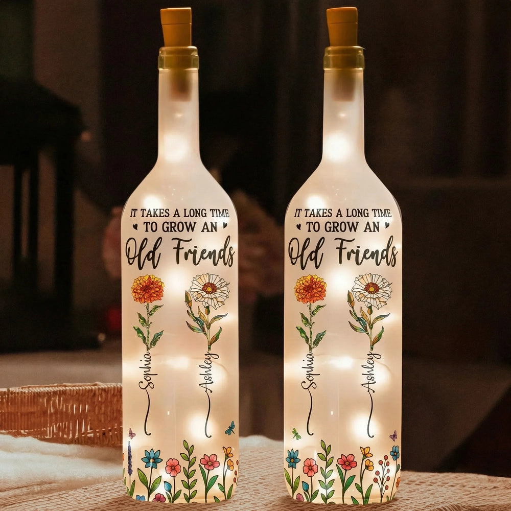 Personalized LED Wine Bottle Lamp for Friends - Sentimental Gift for Friendship Lamp MagicInPrints
