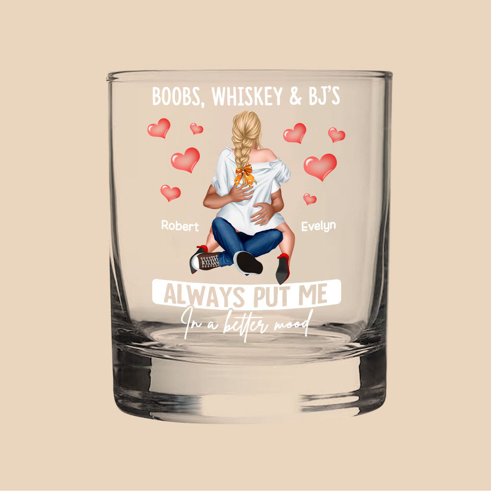Custom Naughty Couple Whiskey Glass | Unique Valentine's Day Gifts for Couples Whiskey Glass PopCulturePrints
