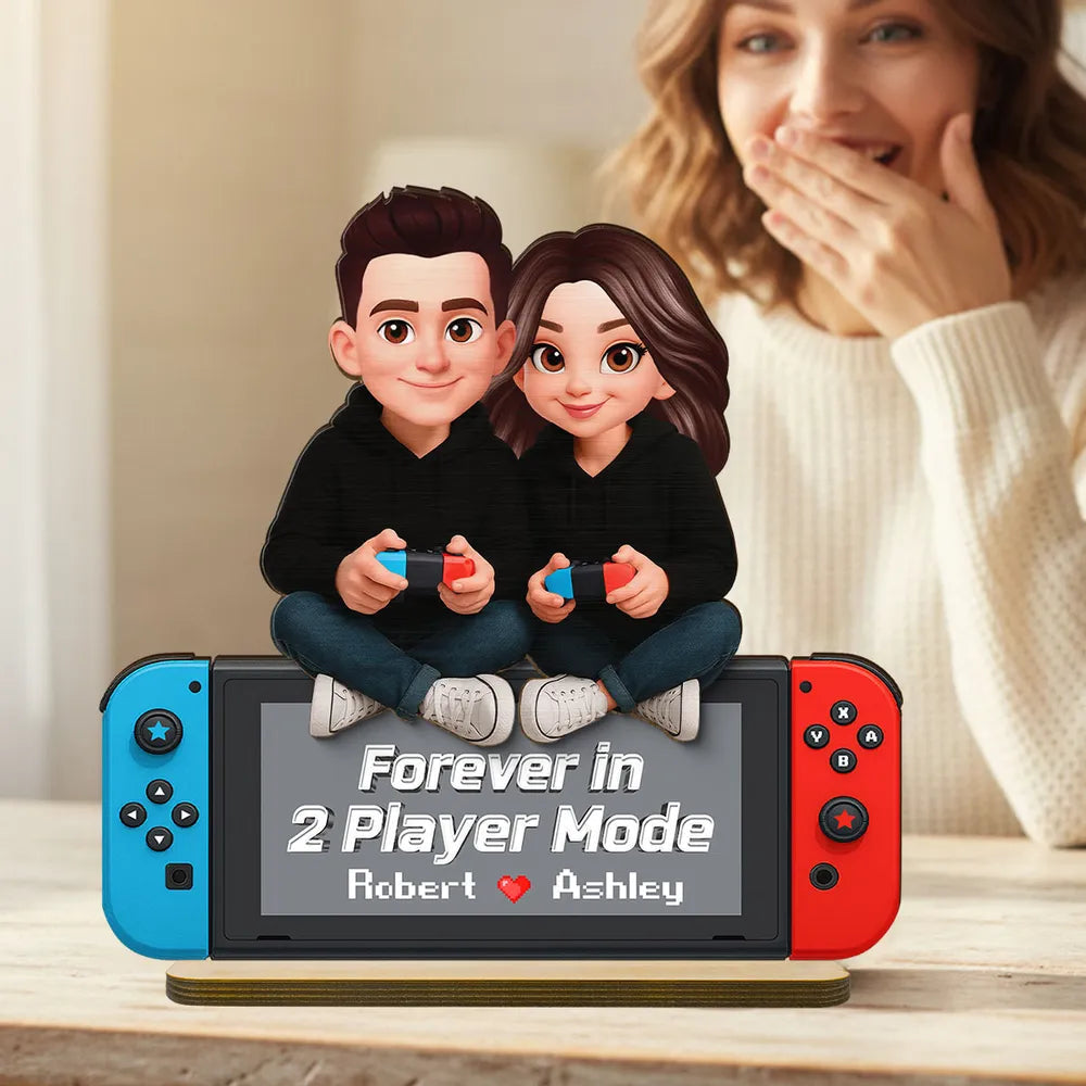 Personalized Couple Gaming Figurine - Custom Names - Romantic Gift Plaque MagicInPrints