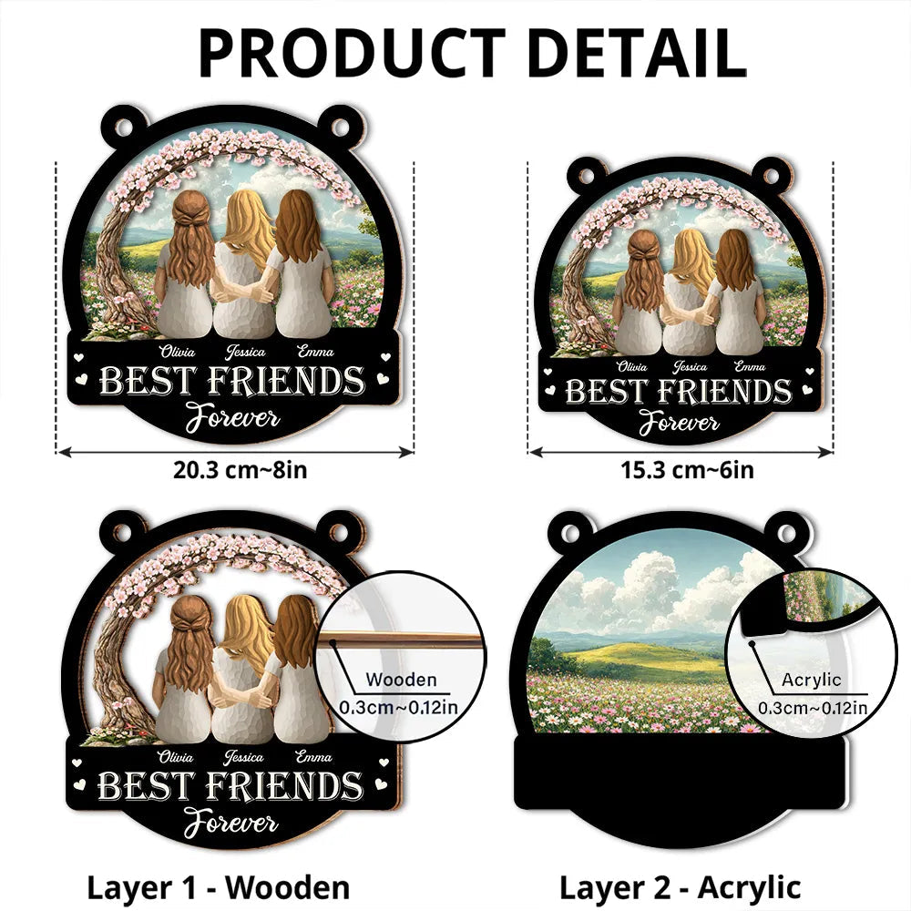 Personalized Best Friends Hanging Ornament for Women - Friendship Gift Ornament MagicInPrints