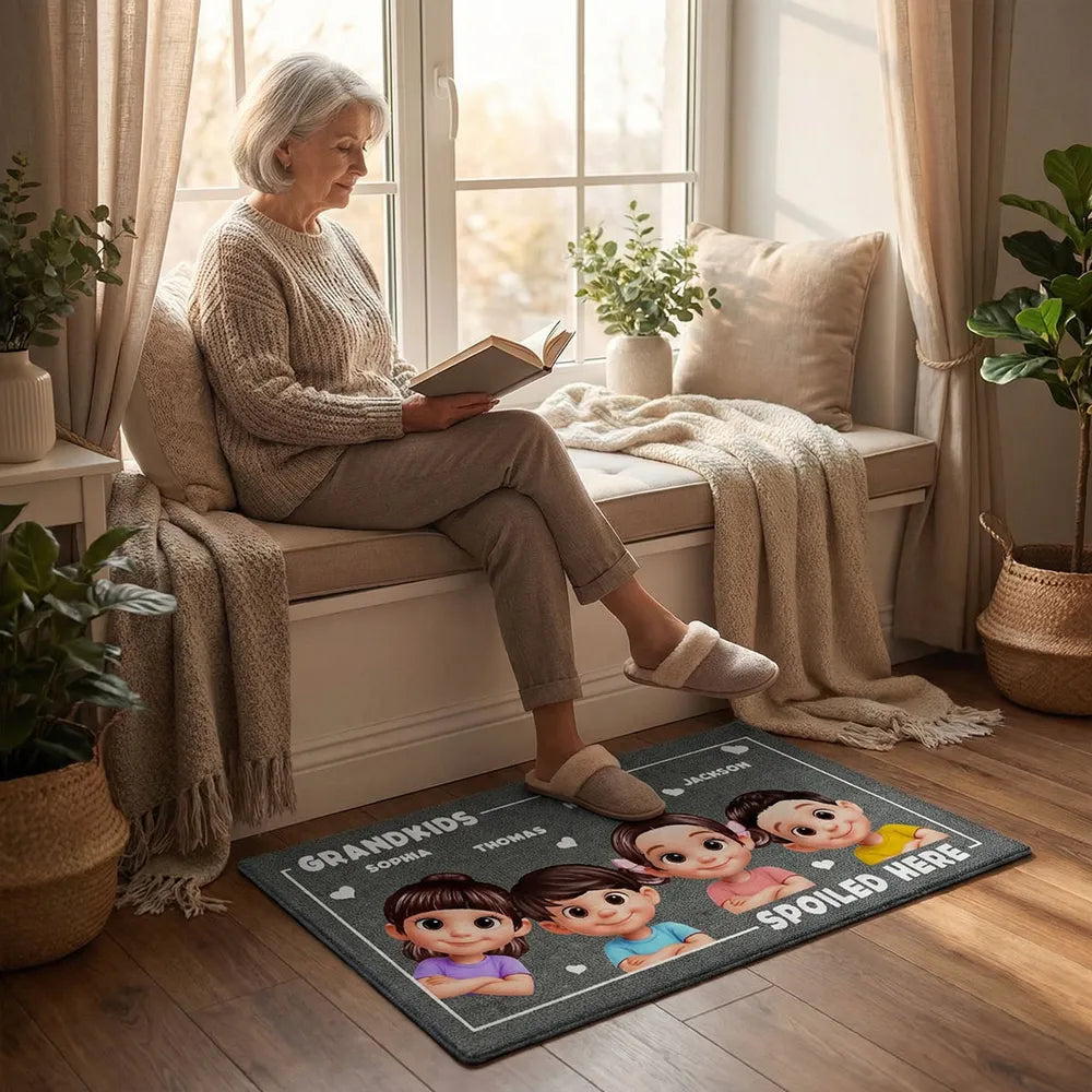 Personalized Grandkids Doormat for Grandparents - Cute Cartoon Design Doormat MagicInPrints