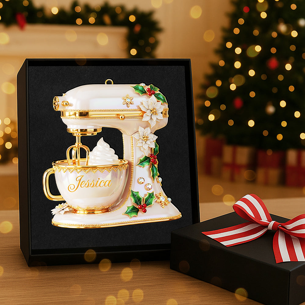 "Bake your memories this Christmas - Personalized Baking Mixer Acrylic Ornament - Perfect gift for home bakers and festive lovers" Ornament MagicInPrints