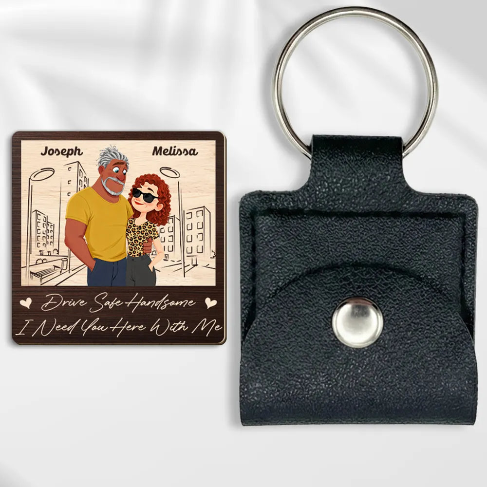 Personalized Couple Keychain with Custom Names - Drive Safe Gift for Loved Ones Keychain MagicInPrints