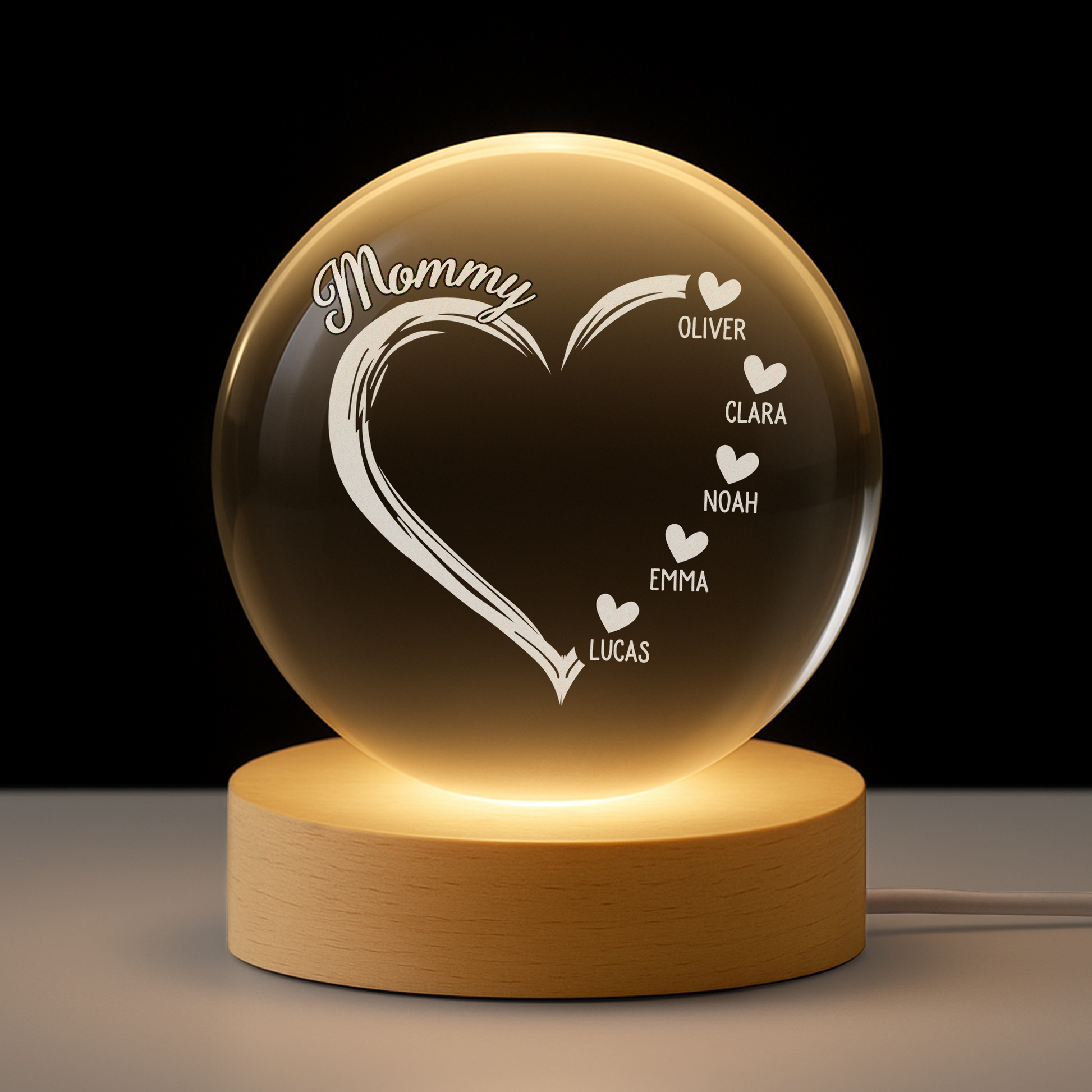 Personalized LED Night Light for Mom with Children's Names - Mother's Day Gift Lamp MagicInPrints