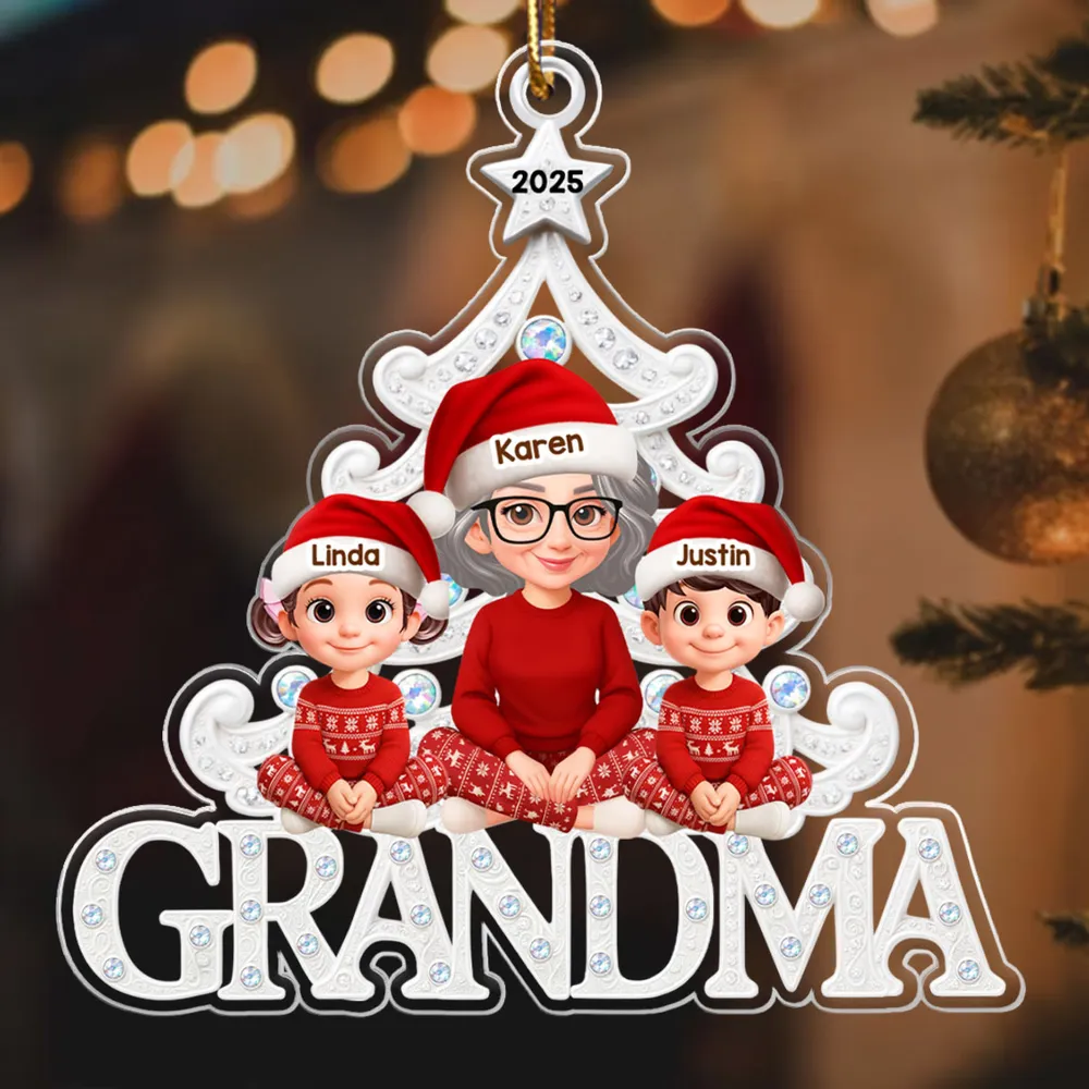 Personalized Family Christmas Ornament for Grandma - Custom Names 2025 Ornament MagicInPrints