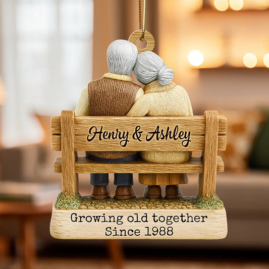 Personalized Couple Ornament for Seniors - Anniversary Keepsake Ornament MagicInPrints