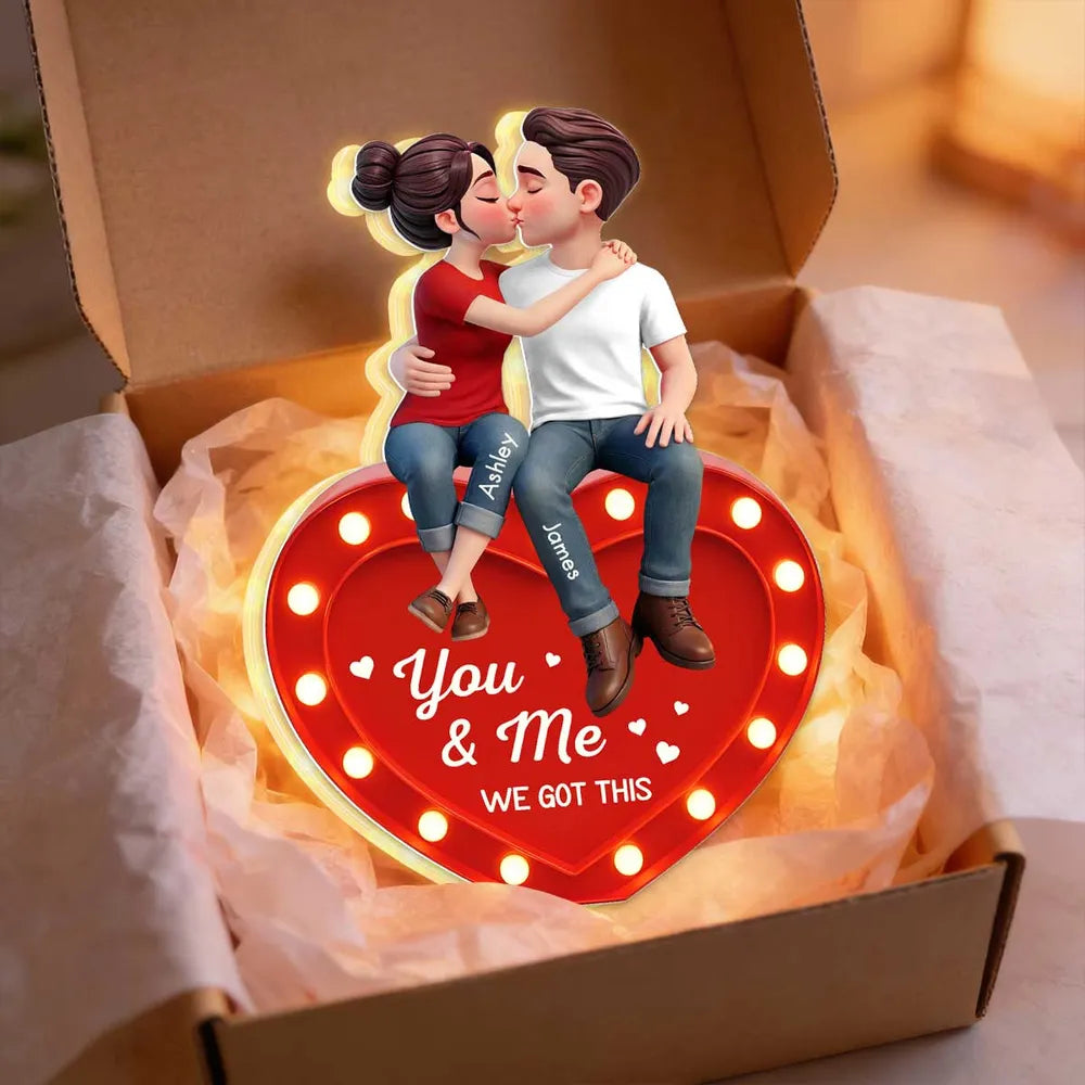 Personalized Romantic Couple LED Light for Couples - Anniversary Gift Plaque MagicInPrints