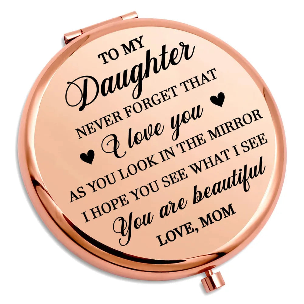 Personalized Compact Mirror for Daughter - Sentimental Gift from Mom Beauty Tools MagicInPrints