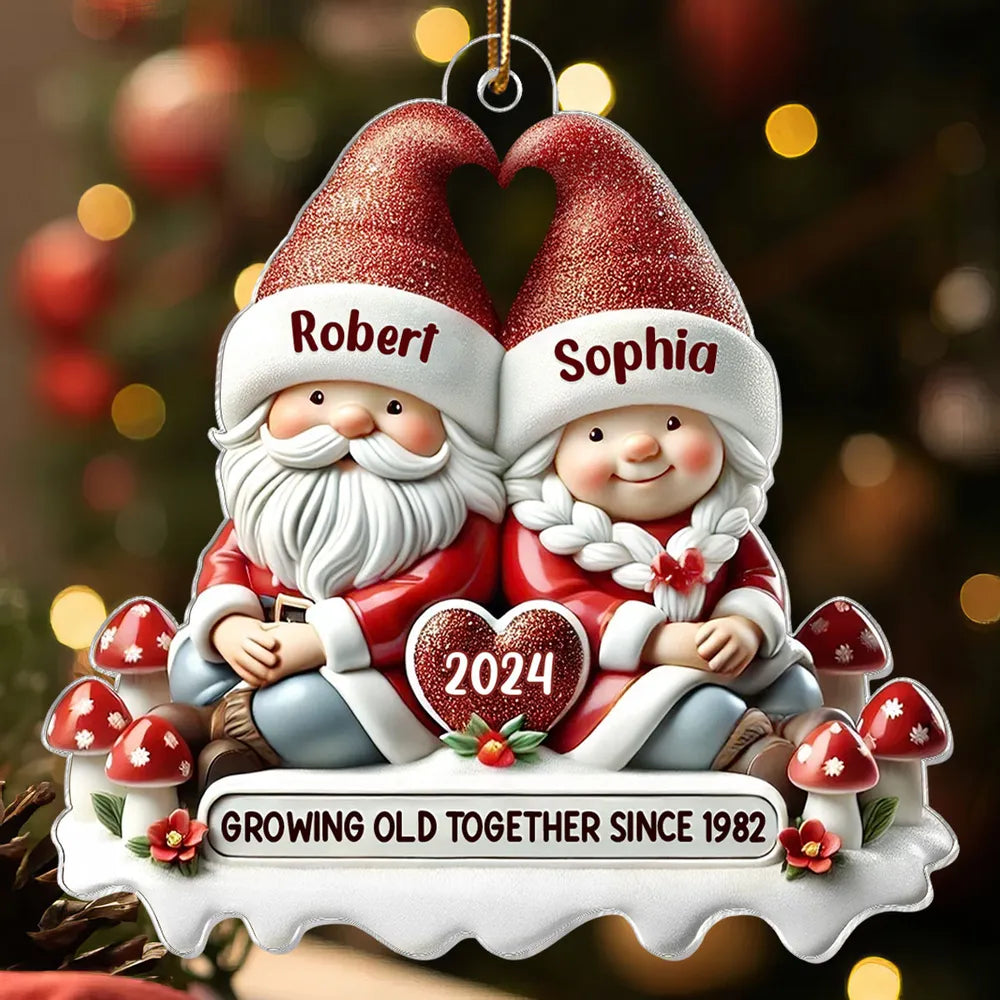 Personalized Christmas Ornament for Couples - Santa Design - Anniversary Gift Ornament MagicInPrints