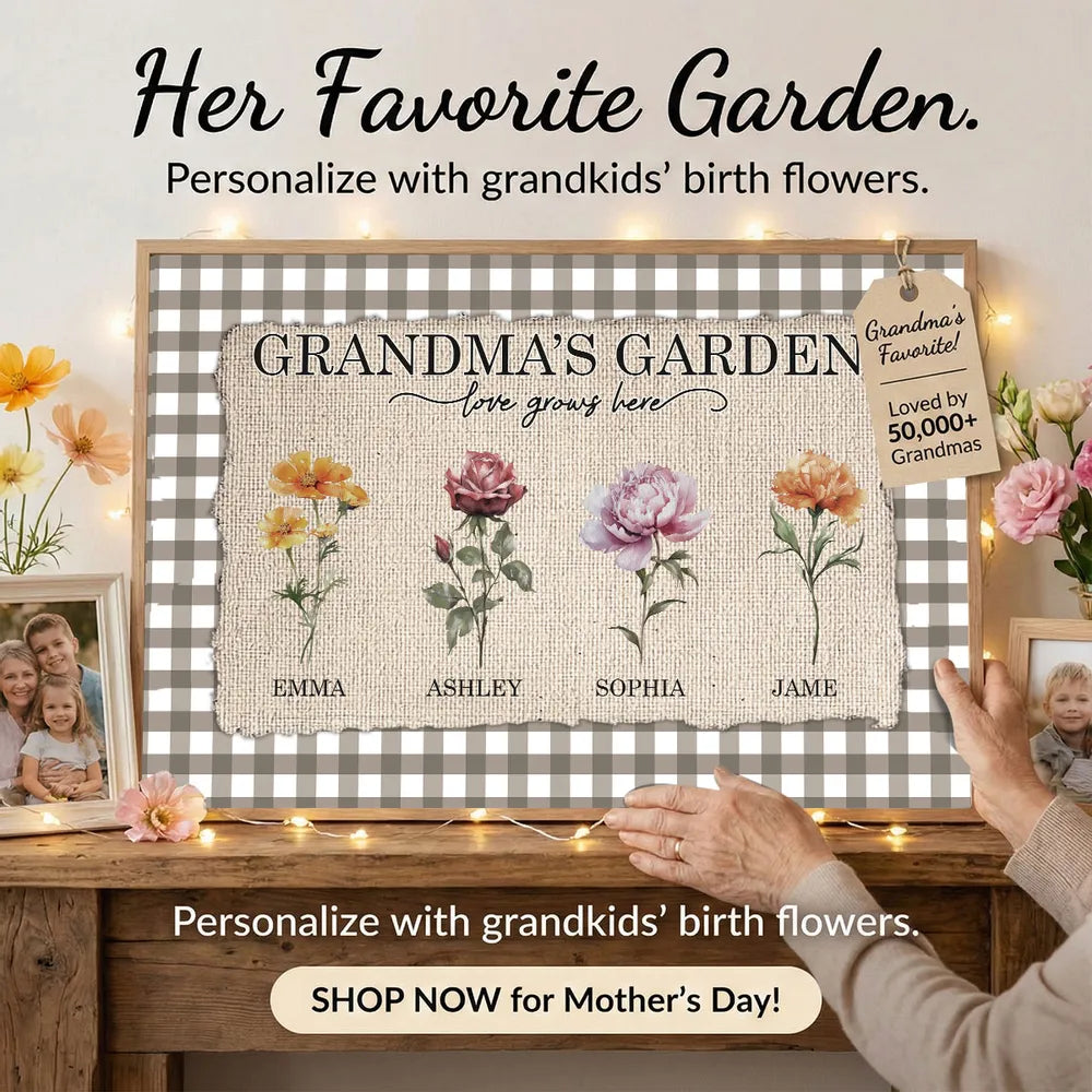 Personalized Grandma's Garden Floral Wall Art - Family Names Decor Poster or Canvas MagicInPrints