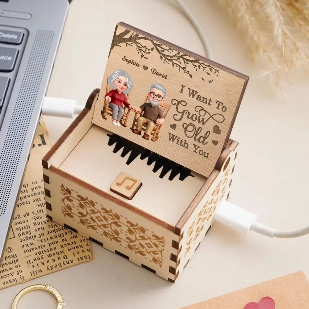 Personalized Wooden Music Box for Couples with Engraved Message - Anniversary Gift Plaque MagicInPrints