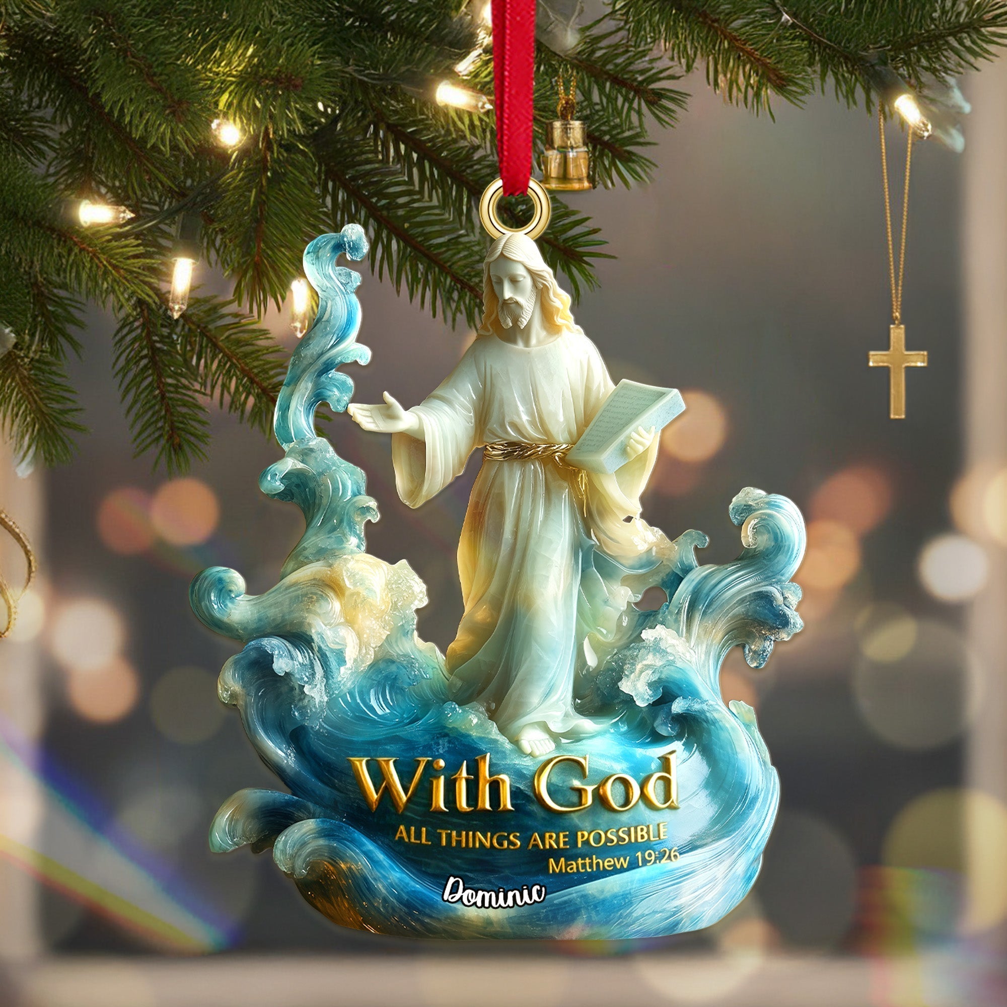 With God, All Things Are Possible - Personalized Acrylic Ornament for Christmas Ornament MagicInPrints