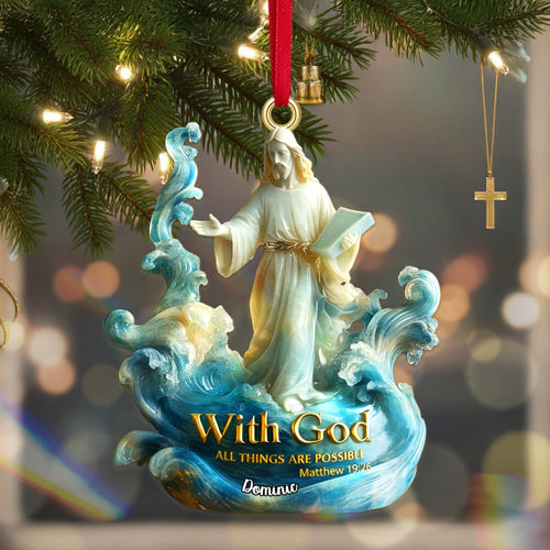 With God, All Things Are Possible - Personalized Acrylic Ornament for Christmas Ornament MagicInPrints