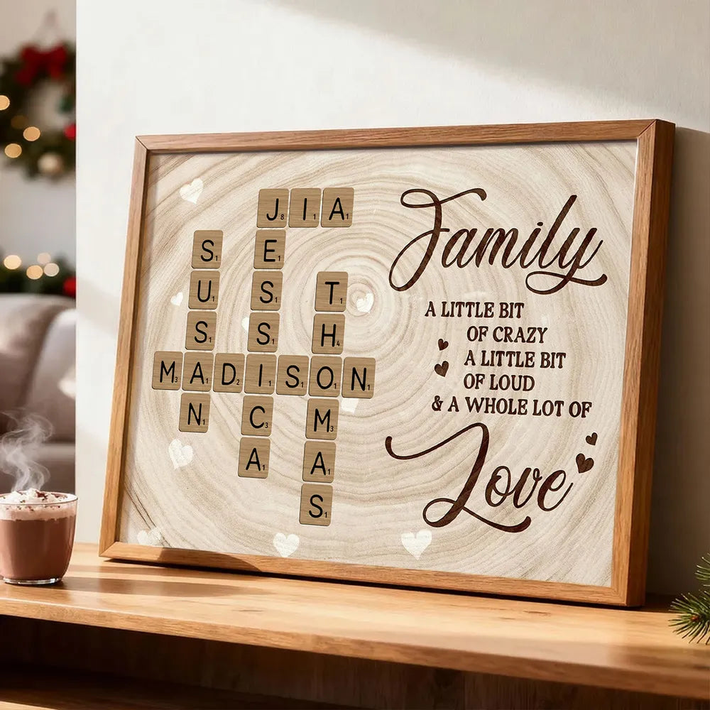 Personalized Family Name Crossword Wall Art for Home Decor - Sentimental Gift Poster or Canvas MagicInPrints