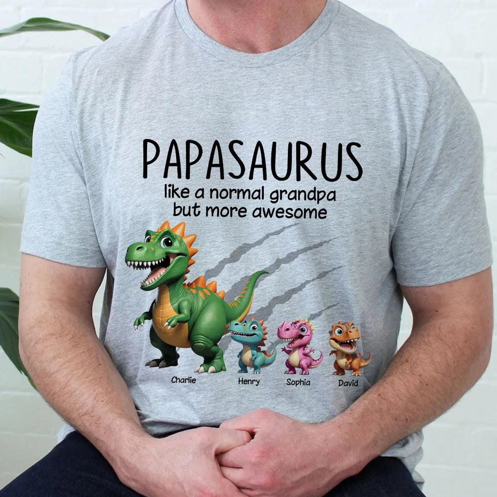 Personalized Papasaurus T-Shirt for Grandpa - Fun Family Gift Cloth MagicInPrints
