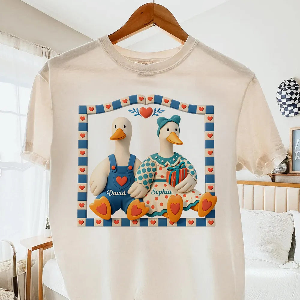 Personalized Duck Couple T-Shirt for Couples - Cute Gift Idea Cloth MagicInPrints