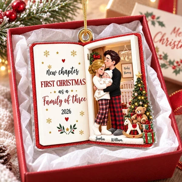 Personalized Acrylic Ornament New Parents First Christmas Keepsake