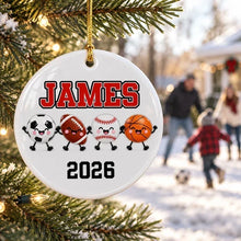 Load image into Gallery viewer, Personalized Multi-Sport Ceramic Ornament Gift for Kids
