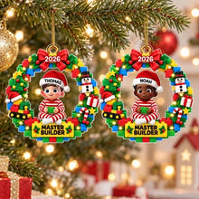 Load image into Gallery viewer, Personalized Acrylic Ornament Master Builder Gift for Kids
