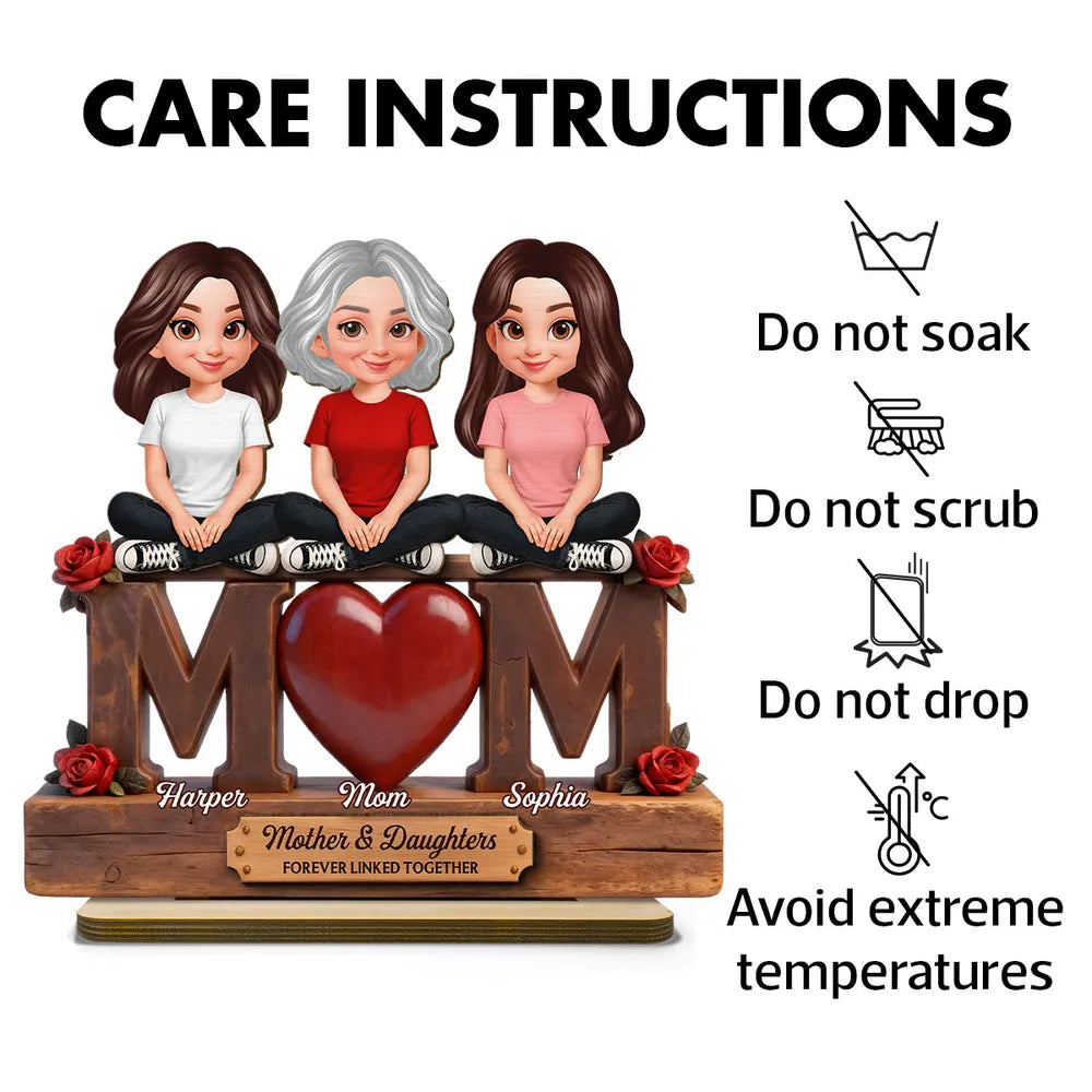 Personalized Mother & Daughters Figurine - Sentimental Gift for Family Plaque MagicInPrints