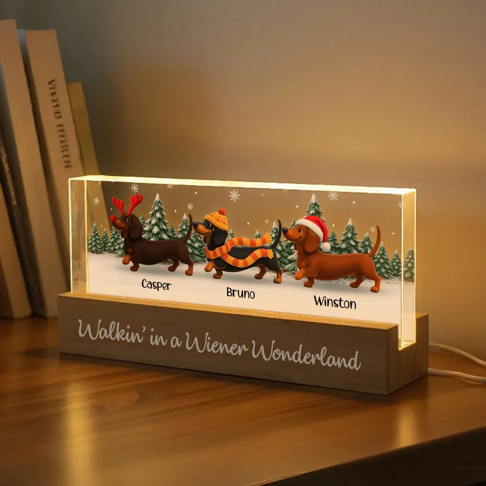 Personalized Dachshund Christmas Light Decor for Dog Lovers - Festive Holiday Display Plaque MagicInPrints