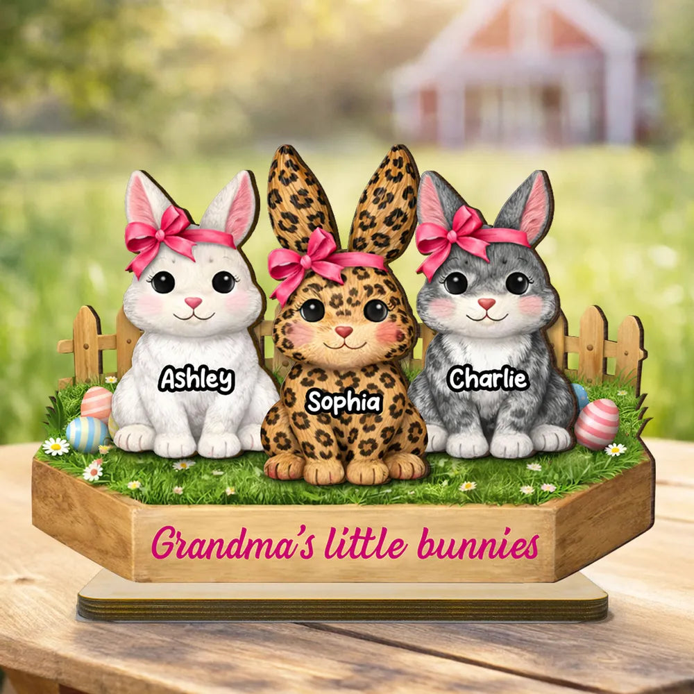 Personalized Bunny Figurine for Grandma - Easter Gift Plaque MagicInPrints