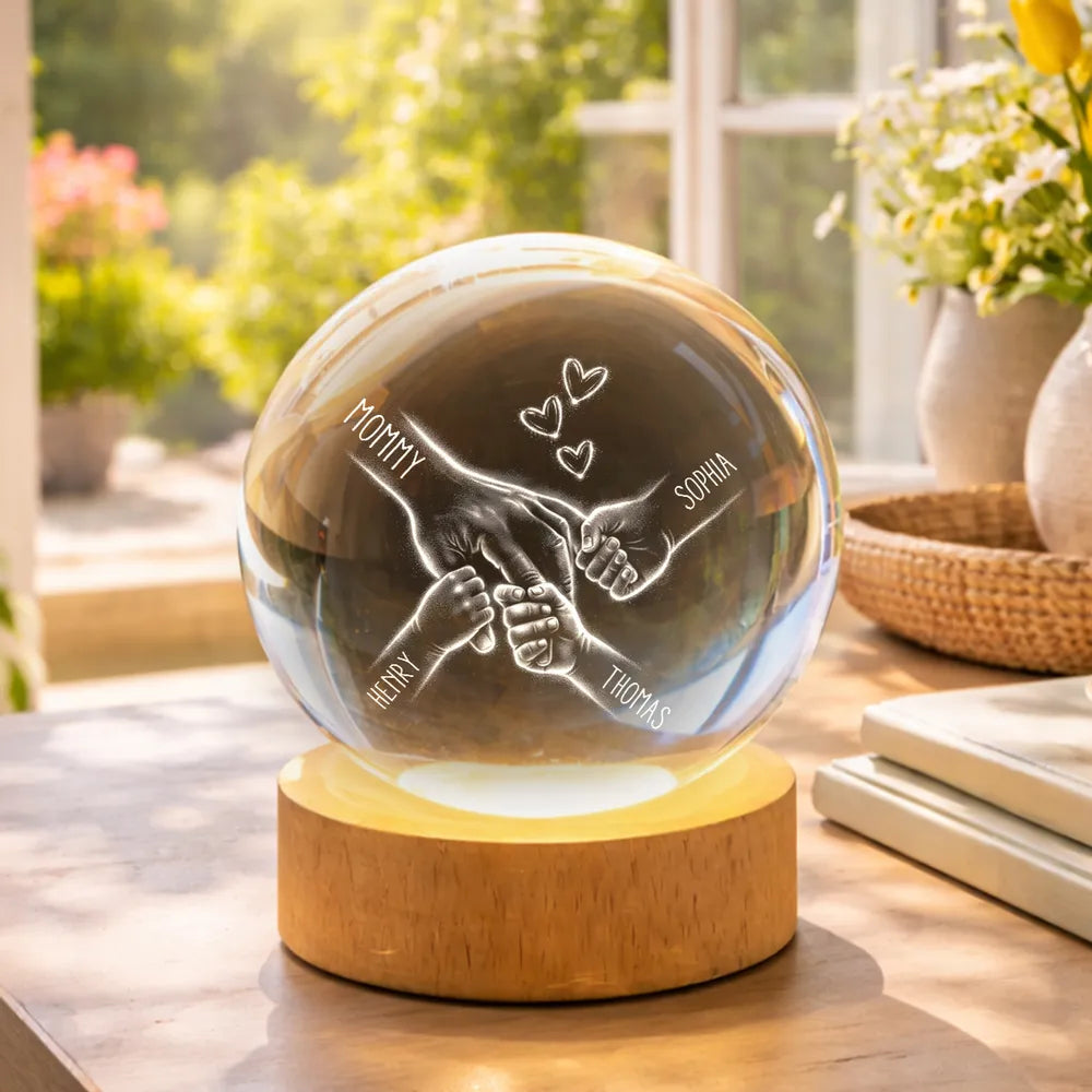 Personalized Family Handprint Night Light for Kids Room - Sentimental Gift Lamp MagicInPrints