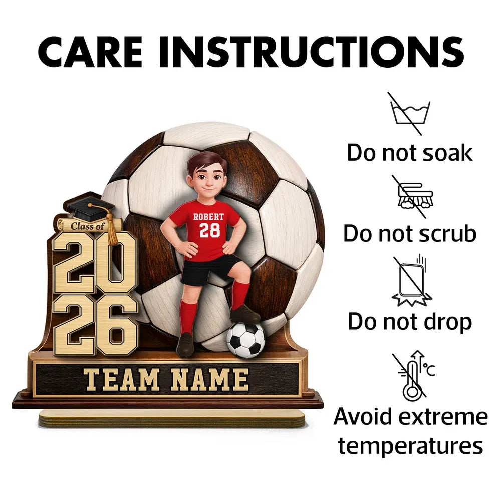 Custom Soccer Graduation Plaque for Kids - Class of 2026 Keepsake Plaque MagicInPrints