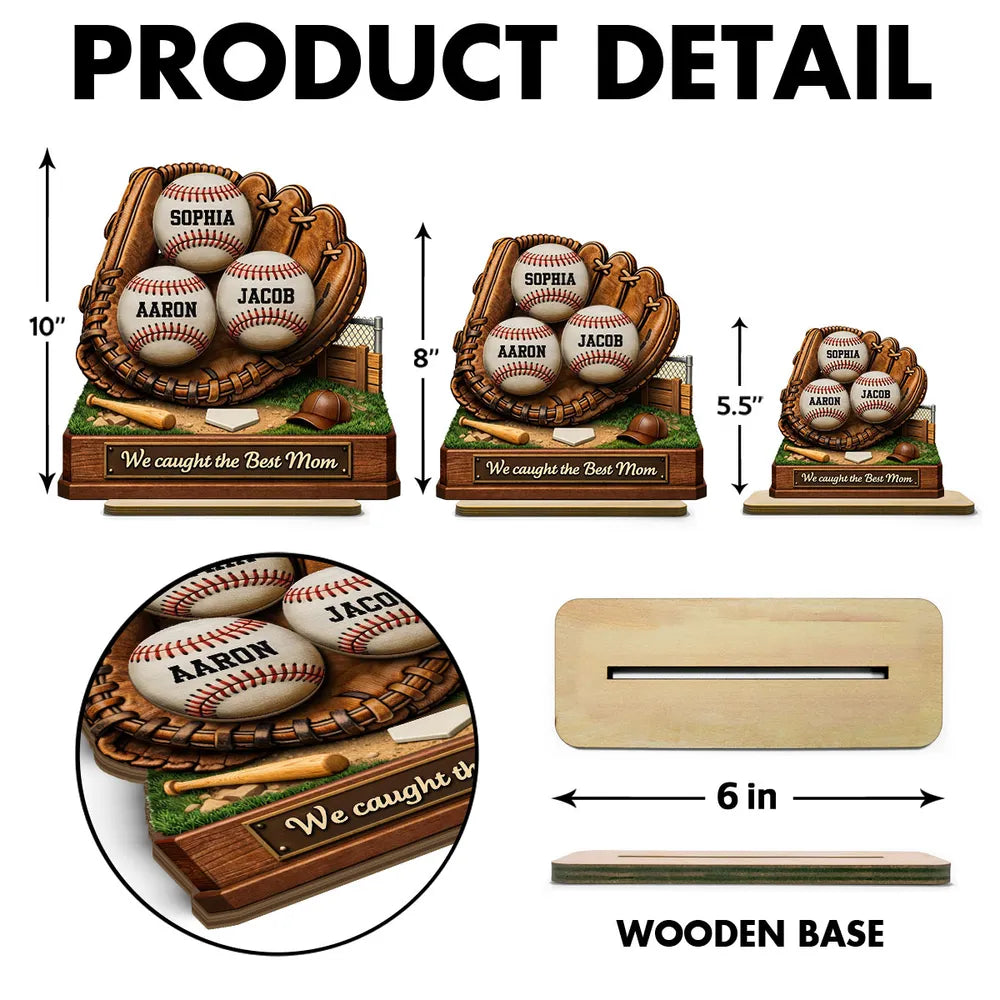 Personalized Baseball Glove Display for Mom - Mother's Day Gift Plaque MagicInPrints
