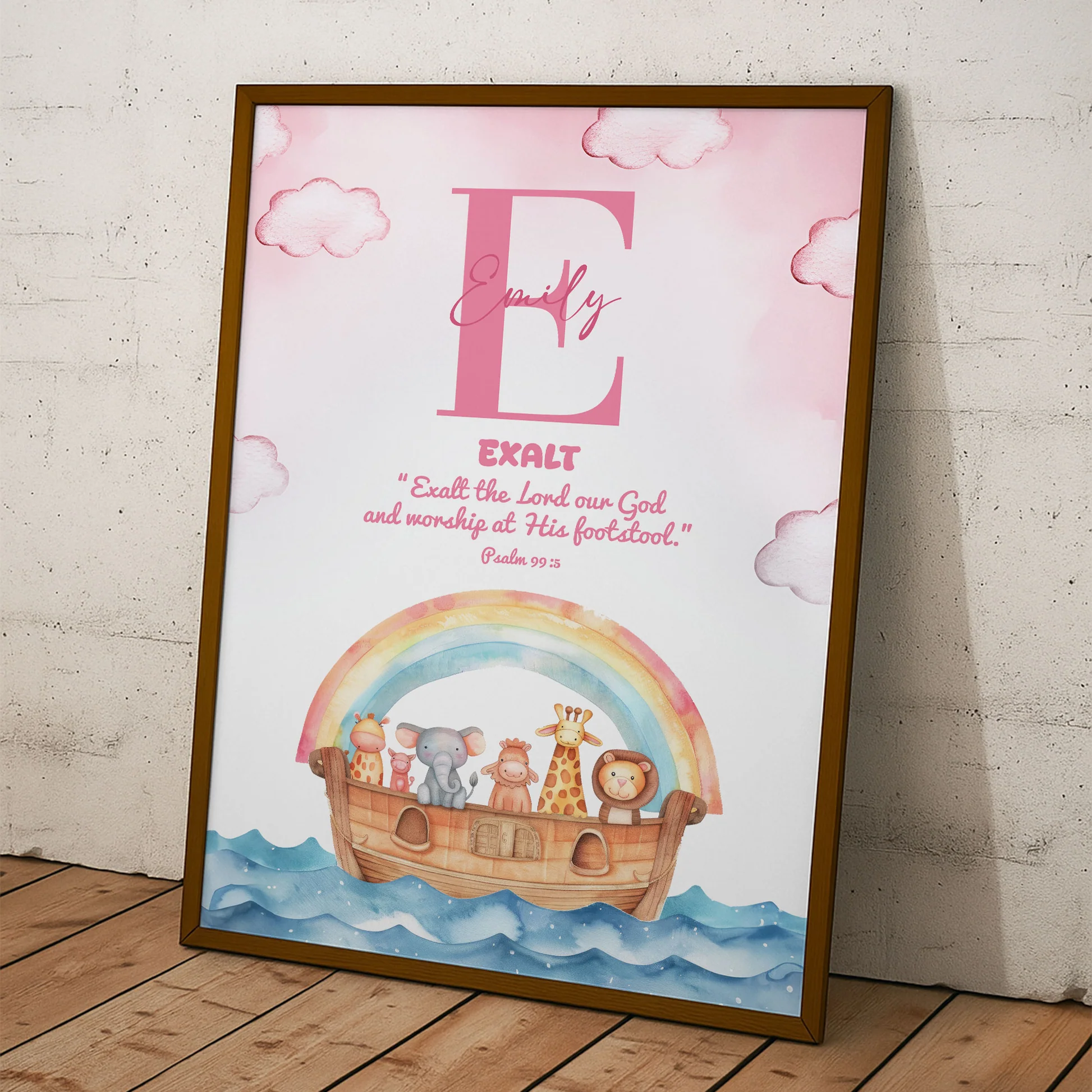 Personalized Noah's Ark Nursery Wall Art for Kids - Religious Decor Poster or Canvas MagicInPrints