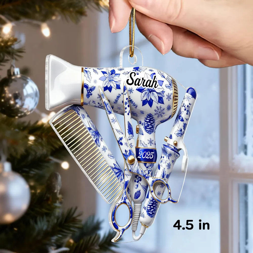 Personalized Hair Stylist Ornament for Christmas - Custom Name & Year Ornament MagicInPrints