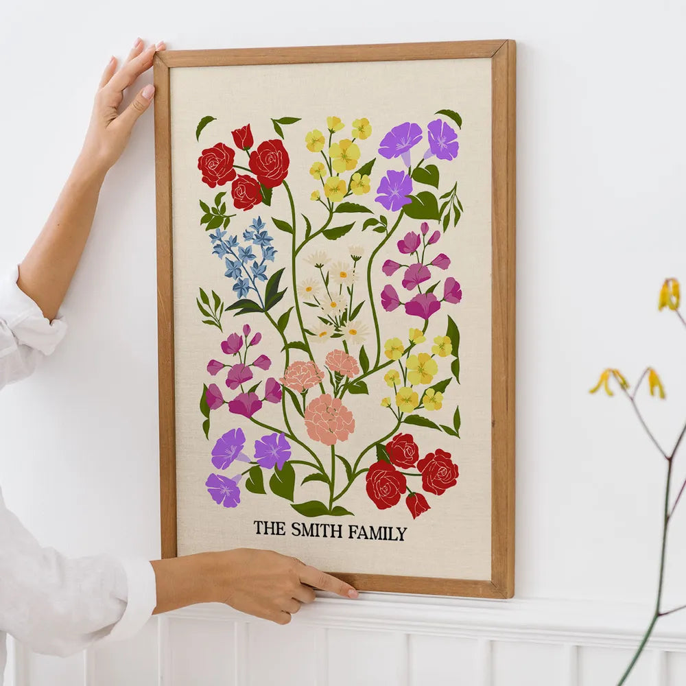Floral Art Print for Sisters - Sentimental Home Decor Gift Poster or Canvas MagicInPrints