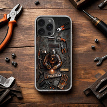 Load image into Gallery viewer, Personalized Clear TPU Phone Case Custom Welder Design Gift for Him
