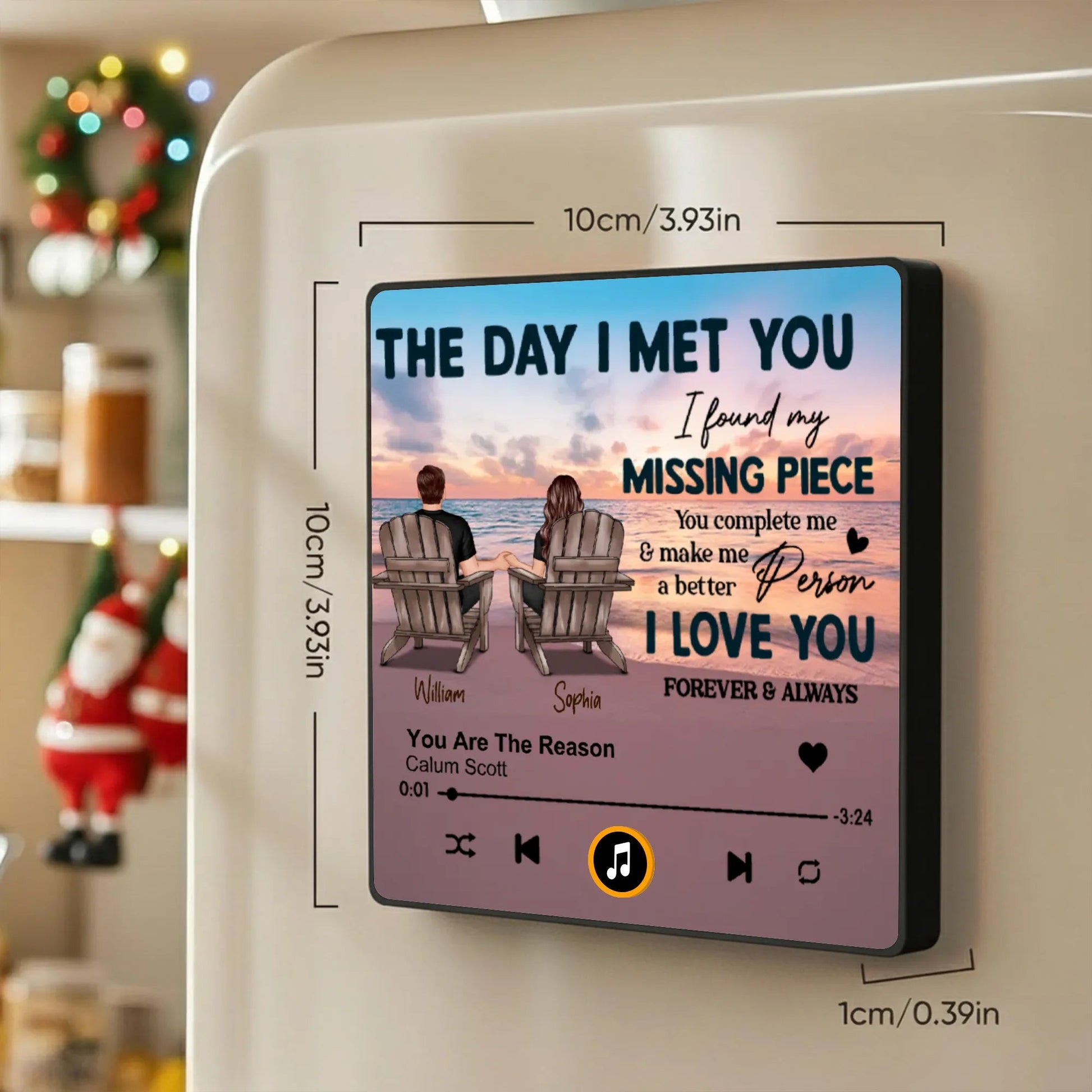 Personalized Music Plaque for Couples - Romantic Gift for Anniversaries Fridge Magnet MagicInPrints